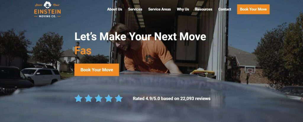 Einstein Moving Company's Homepage
