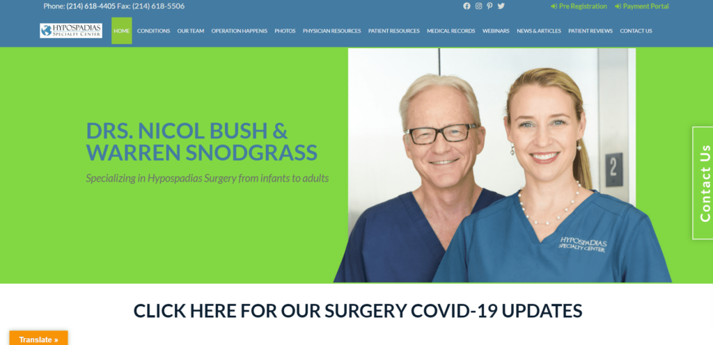 Dr. Nicol C. Bush (Corbin), MD Hypospadias Specialty Center Homepage