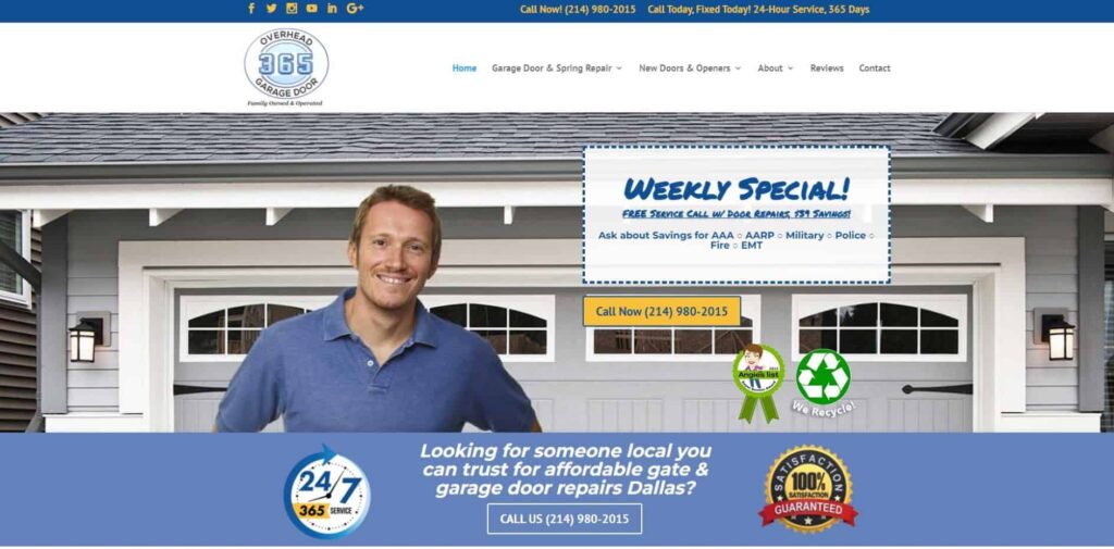 365 Garage Door Repair Homepage