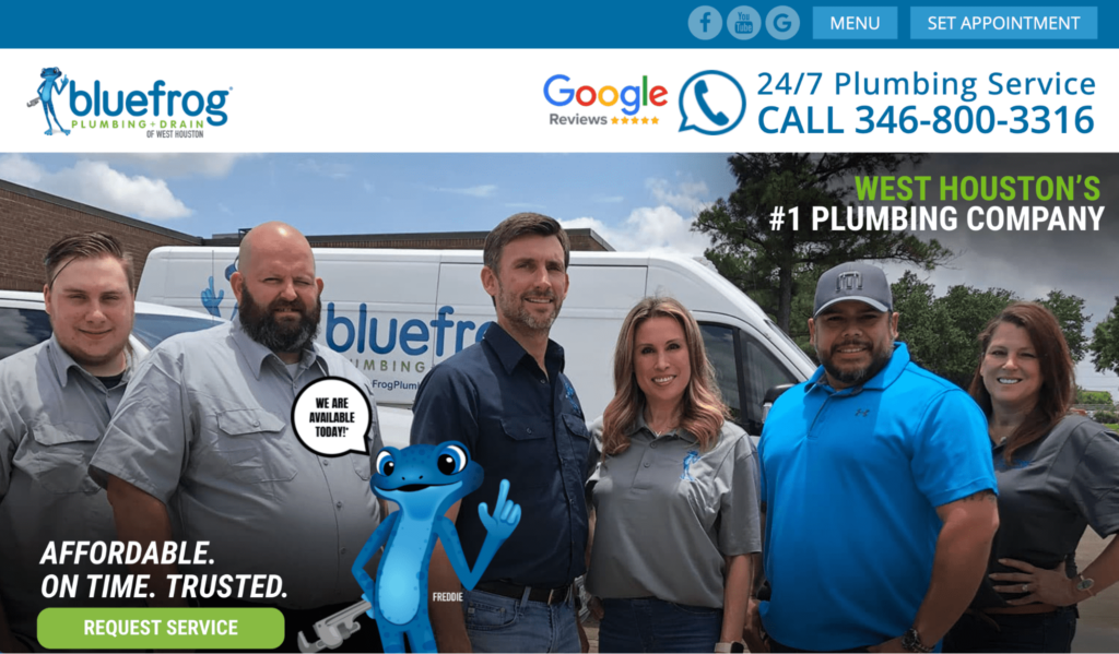 Bluefrog Plumbing + Drain of West Houston Homepage