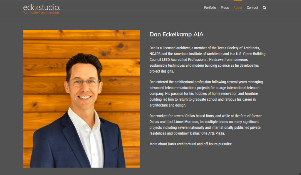 Dan Eckelkamp, AIA eckxstudio Homepage