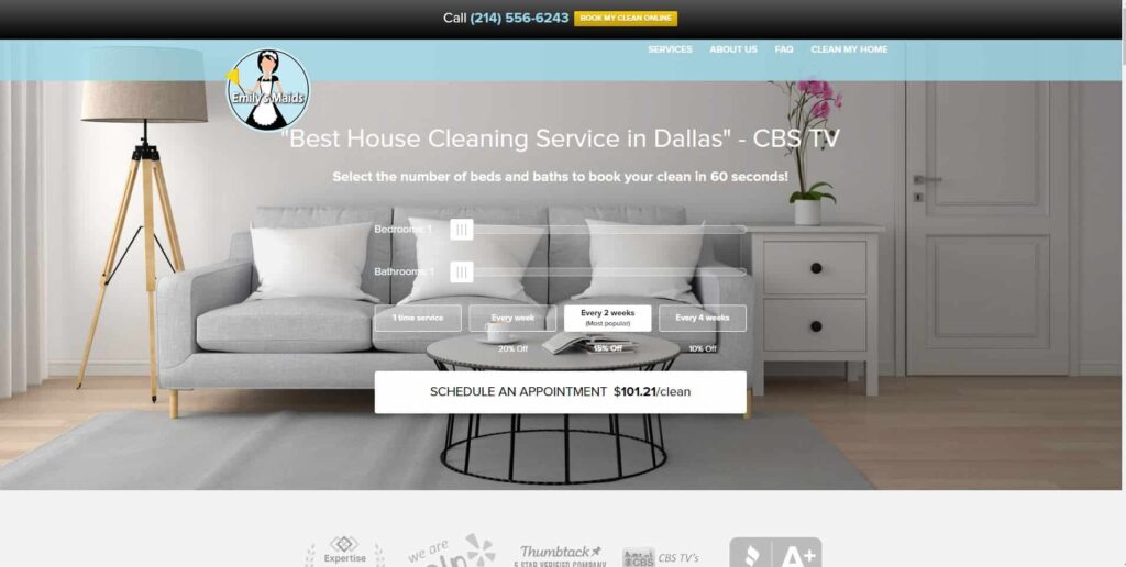 Emily's Maids of Dallas Homepage