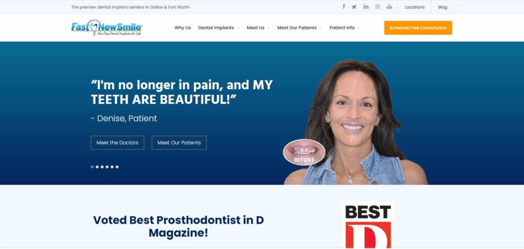 FastNewSmile Dental Implant Center Homepage