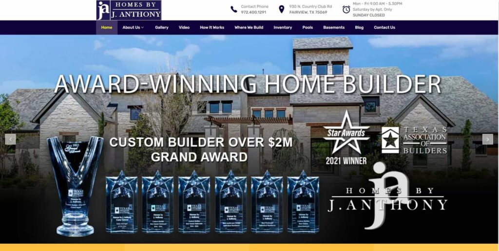 Homes by J. Anthony Homepage