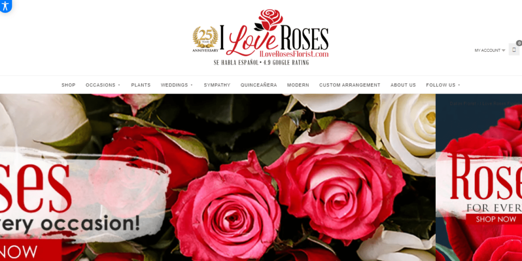 I Love Roses Florist Homepage