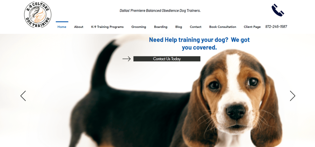 K-9 Culture Dog Training Homepage