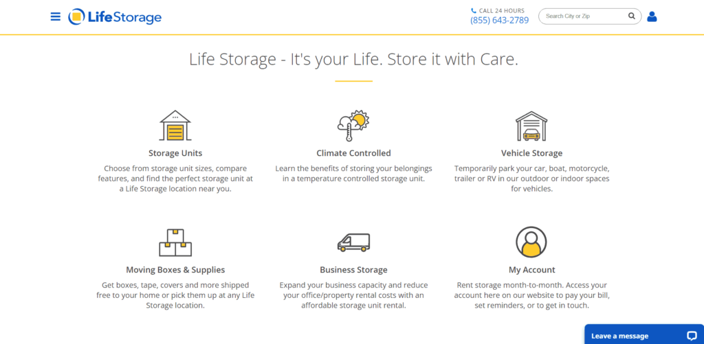 Life Storage Homepage