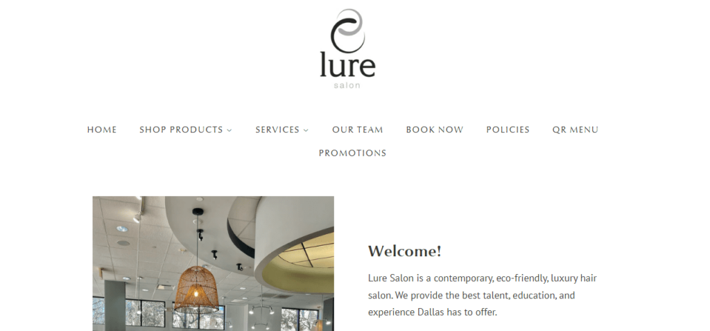 Lure Salon Homepage