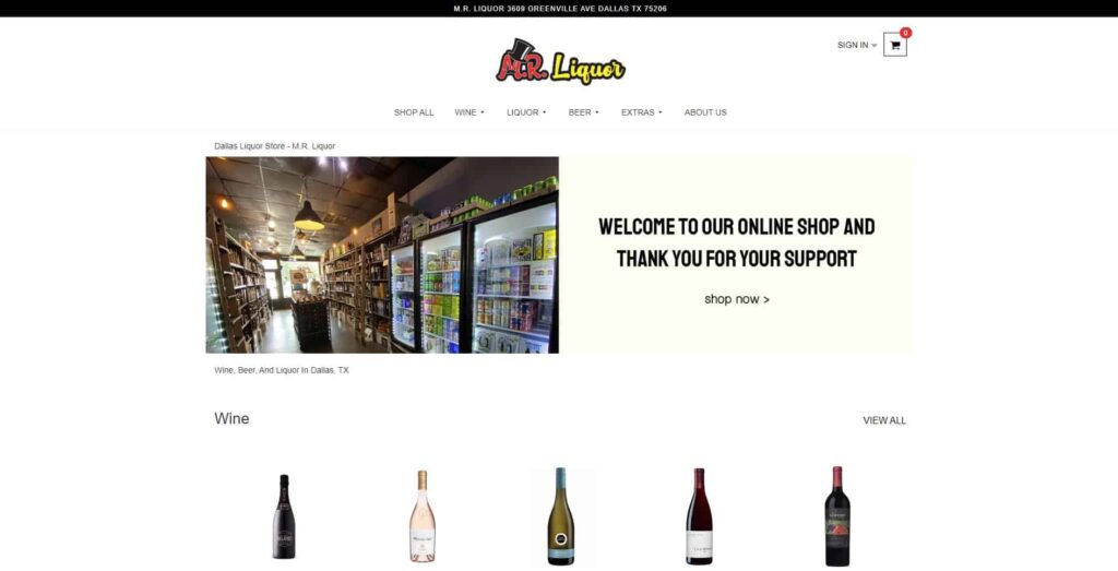 M.R. Liquor Homepage