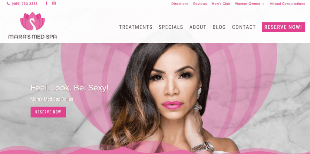 Mara’s Med Spa Homepage