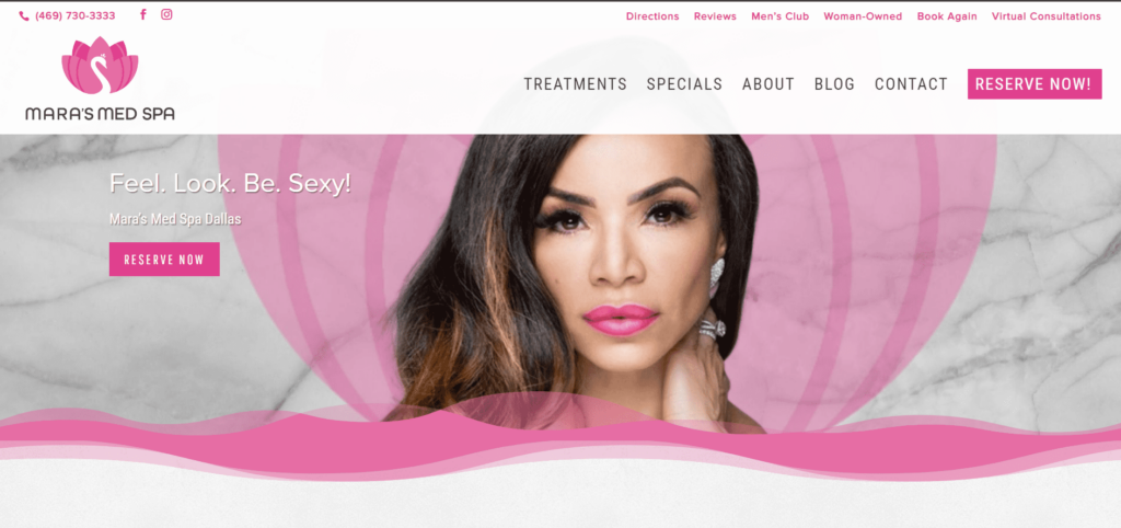 Mara's Med Spa Uptown Homepage