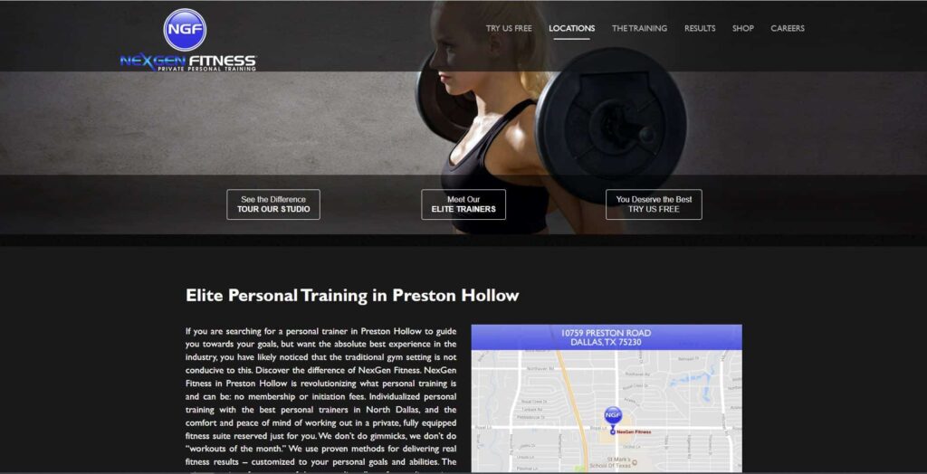 NexGen Fitness Personal Training Homepage