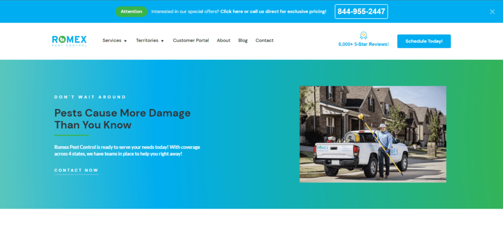 Romex Pest Control Homepage
