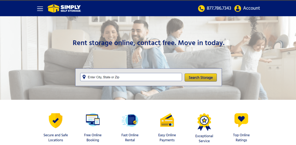 Simply Self Storage Homepage