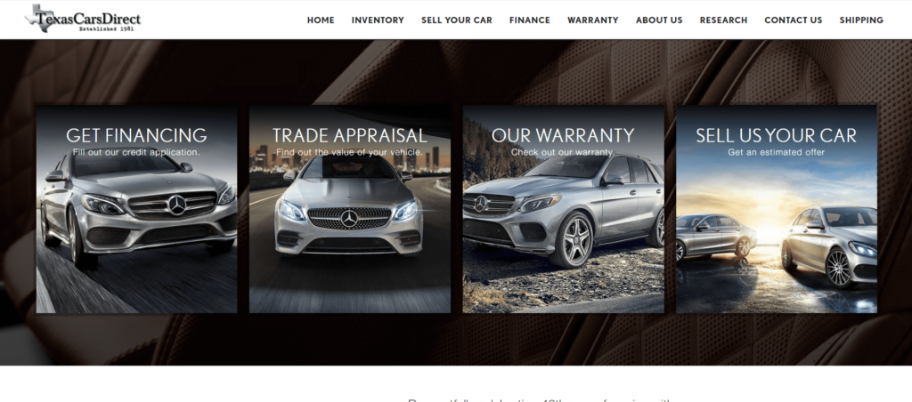 Texas Cars Direct Homepage