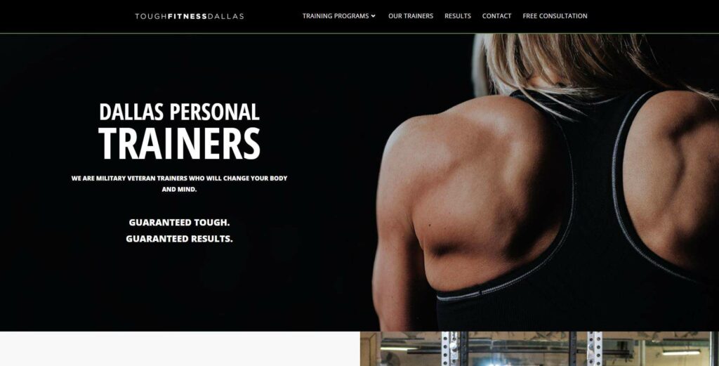 Tough Fitness Dallas Homepage