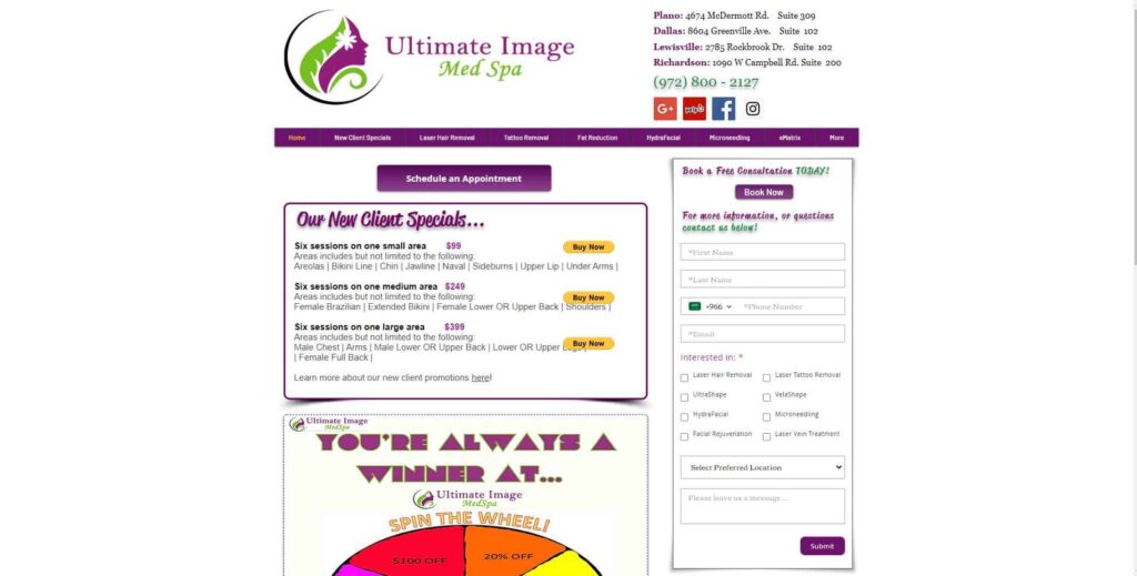 Ultimate Image MedSpa Homepage