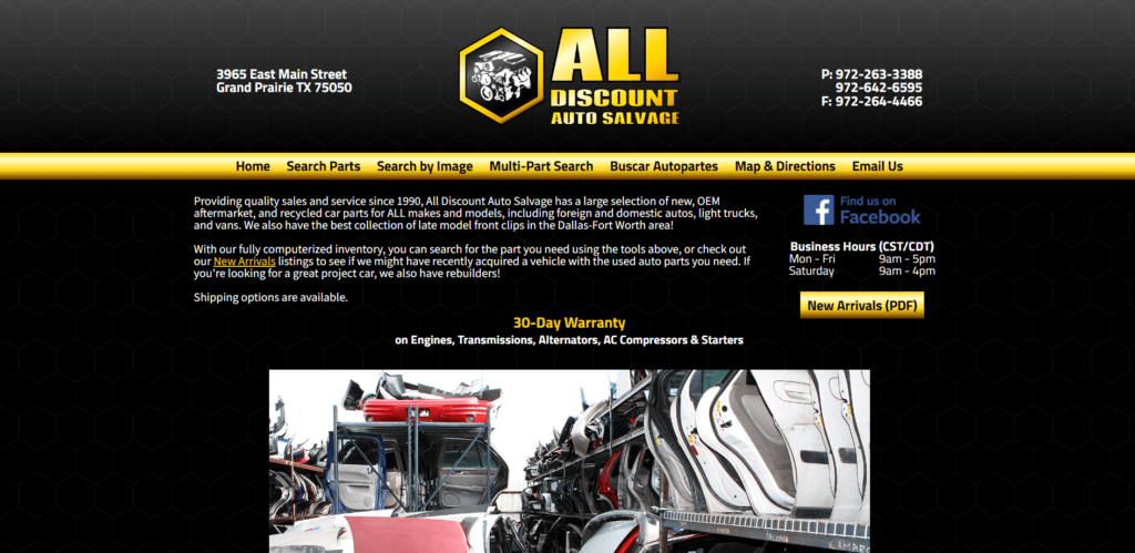 All Discount Auto Salvage Homepage