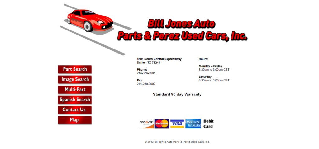 Bill Jones Auto Parts & Perez Used Cars, Inc. Homepage