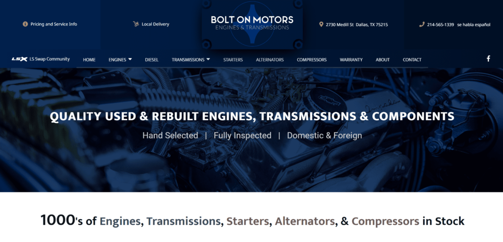 Bolt On Motors Homepage