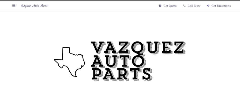Vasquez Auto Parts Homepage