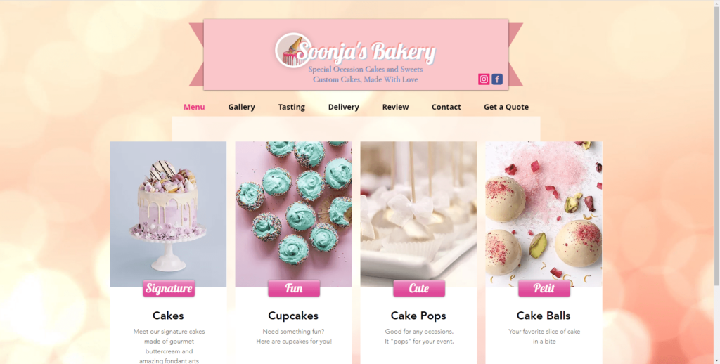 Soonja’s Bakery Homepage