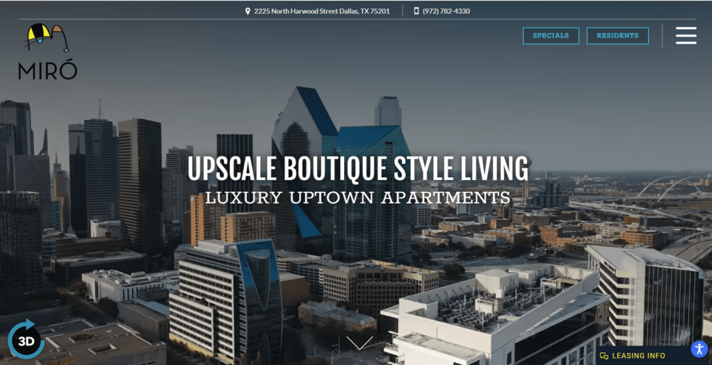 Miro Apartments Homepage