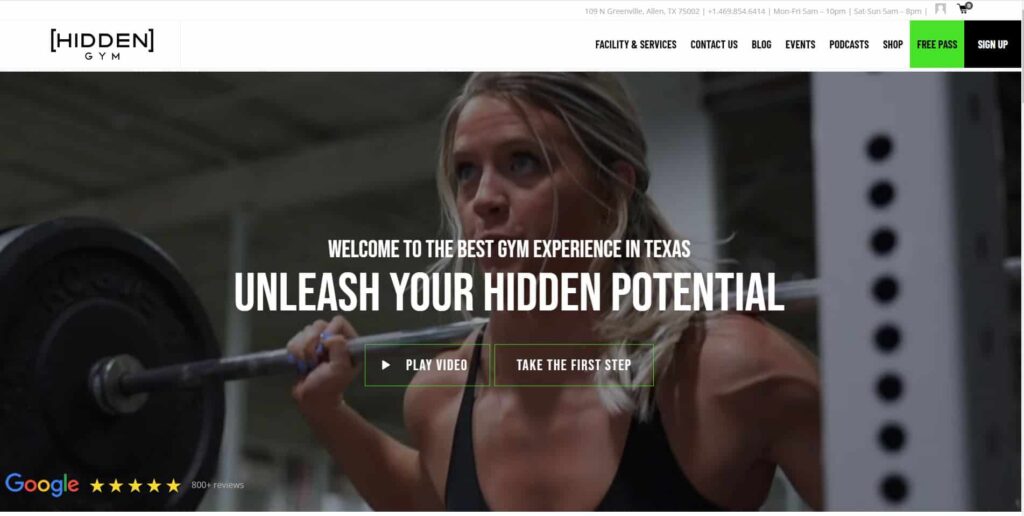 Hidden Gym Homepage