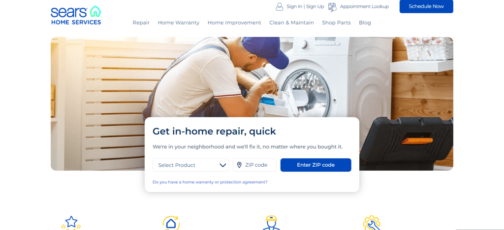 Sears Home Service Homepage