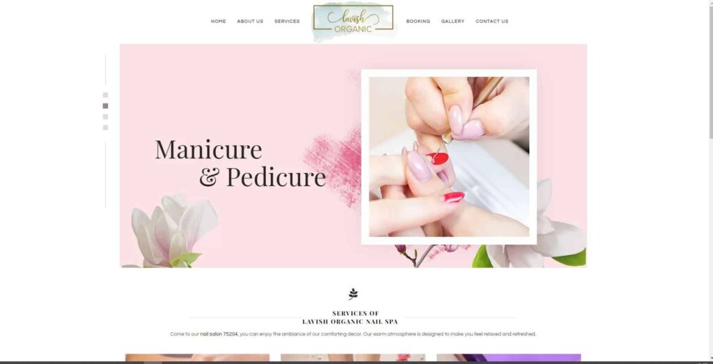 Lavish Organic Nail Spa Homepage