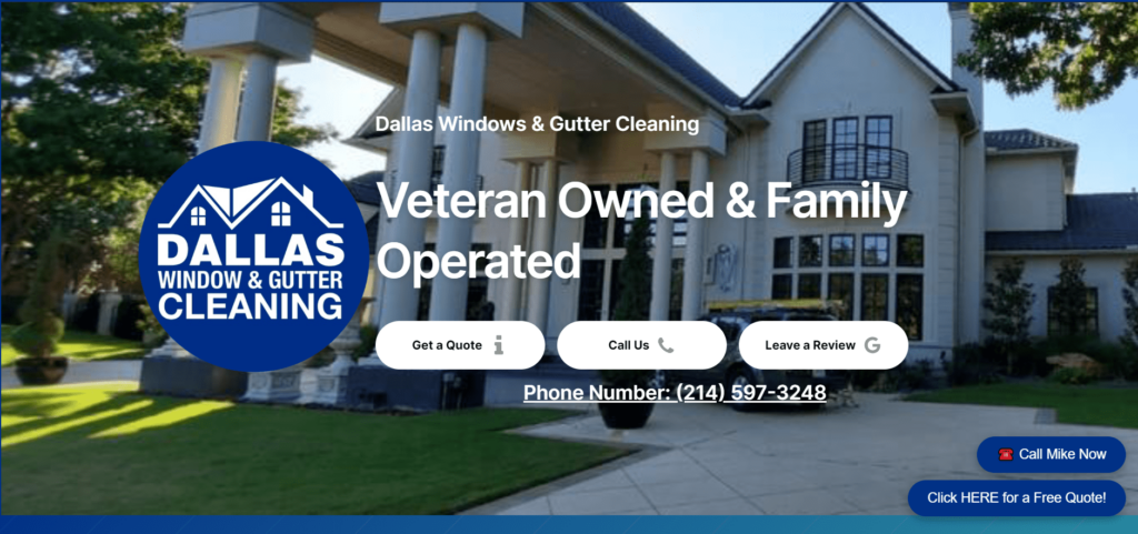 Dallas Window and Gutter Cleaning Homepage