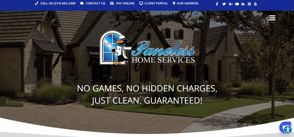 Paneless Home Services Homepage