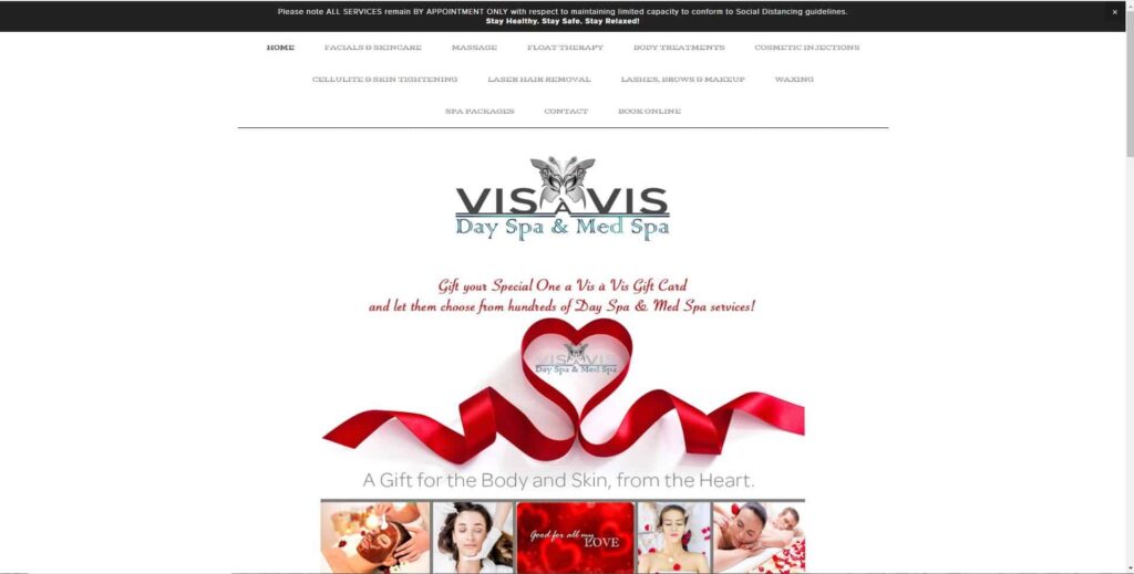 Vis à Vis Day Spa and Med Spa Homepage