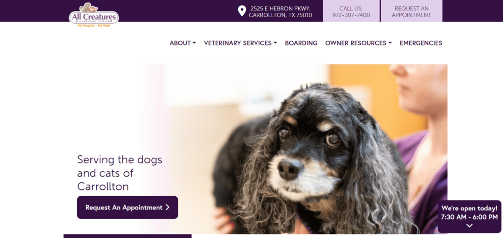 All Creatures Veterinary Center Homepage