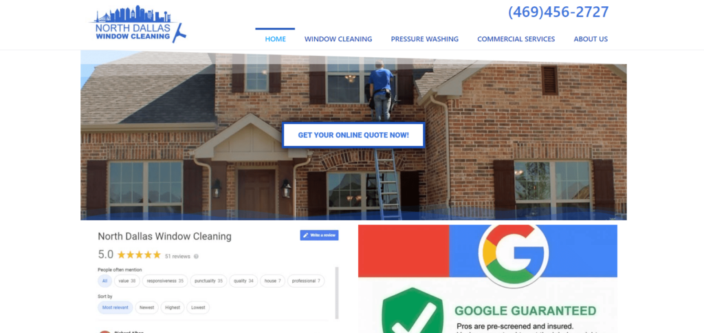 North Dallas Window Cleaning Homepage