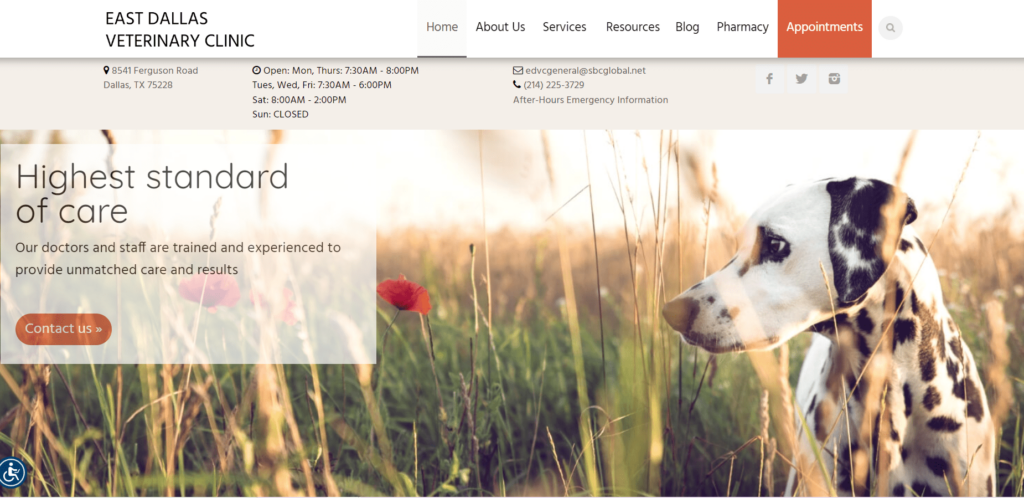 East Dallas Veterinary Clinic Homepage