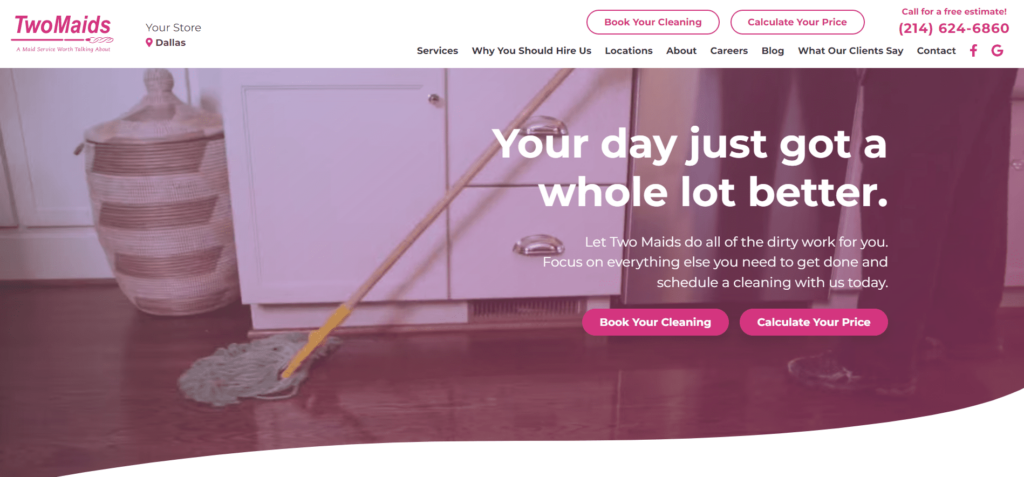 Two Maids & A Mop of Dallas Homepage