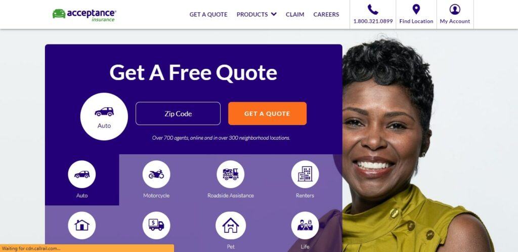 Acceptance Insurance Homepage