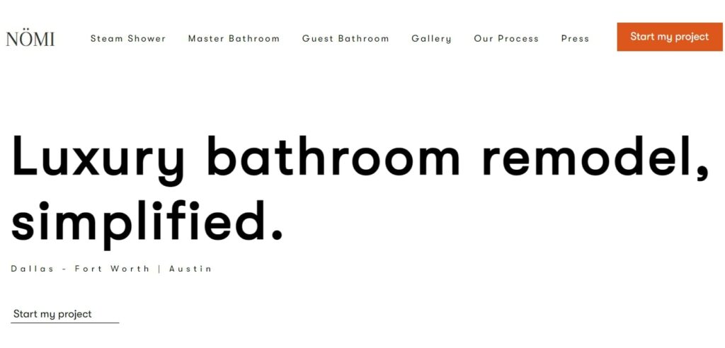 NOMI - Luxury Bathroom Remodel Homepage