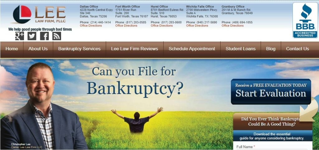 Christopher Lee I Lee Bankruptcy Law Firm Homepage