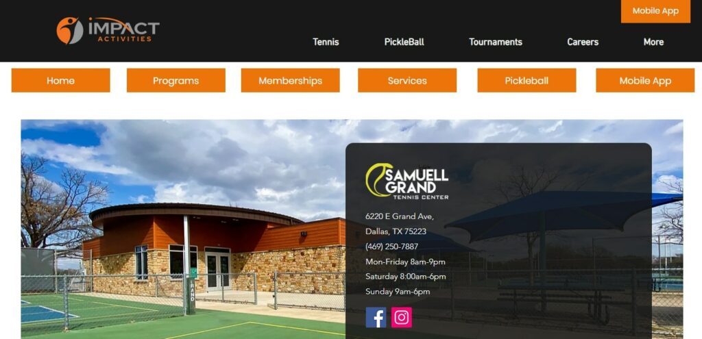 Samuell Grand Tennis Center Homepage
