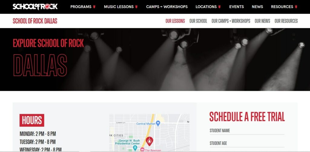 School of Rock Homepage
