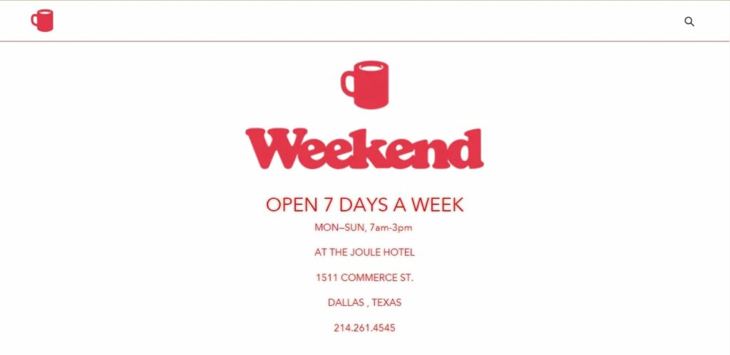 Weekend Coffee Homepage