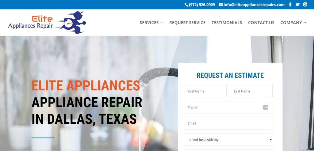 Elite Appliances Repairs Homepage