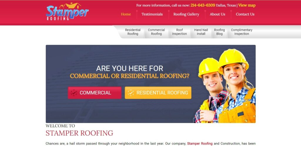 Stamper Roofing & Construction Homepage