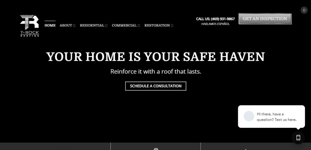 T Rock Roofing & Construction Homepage