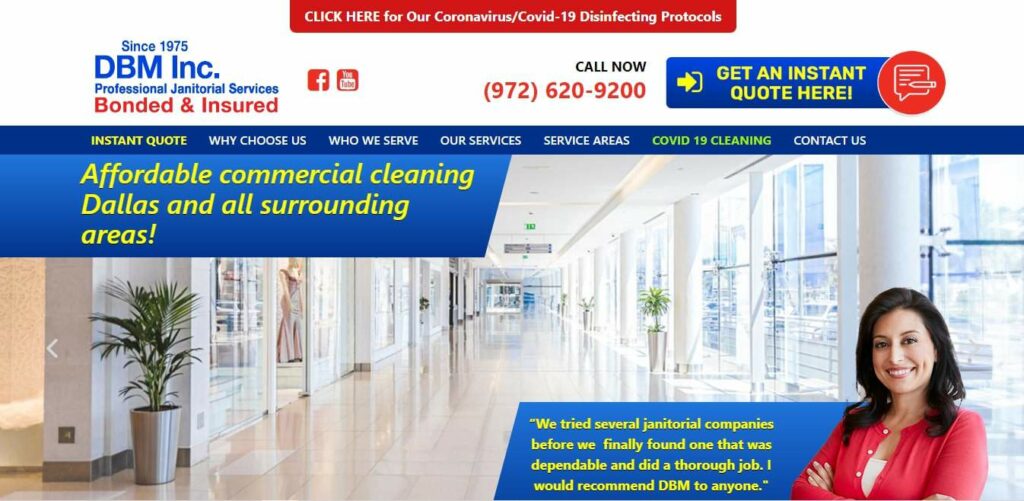 DBM Janitorial Services Homepage