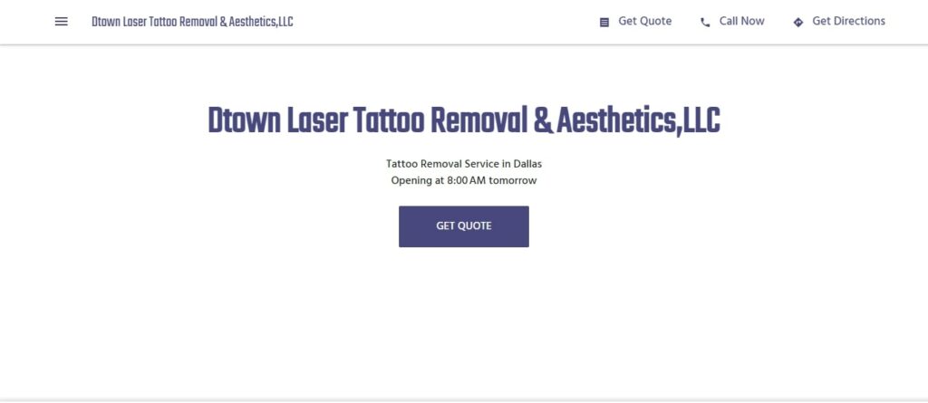 Dtown Laser Tattoo Removal & Aesthetics Homepage