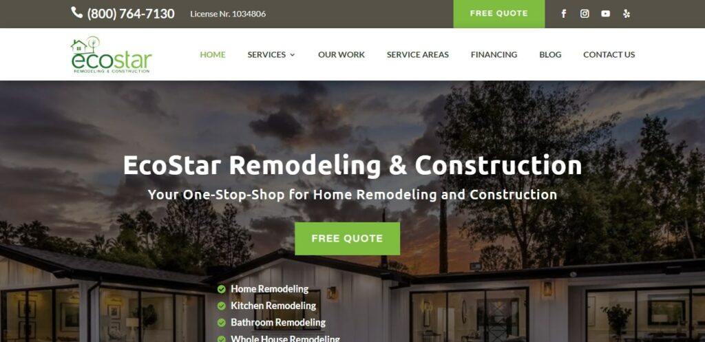 EcoStar Remodeling & Construction Homepage