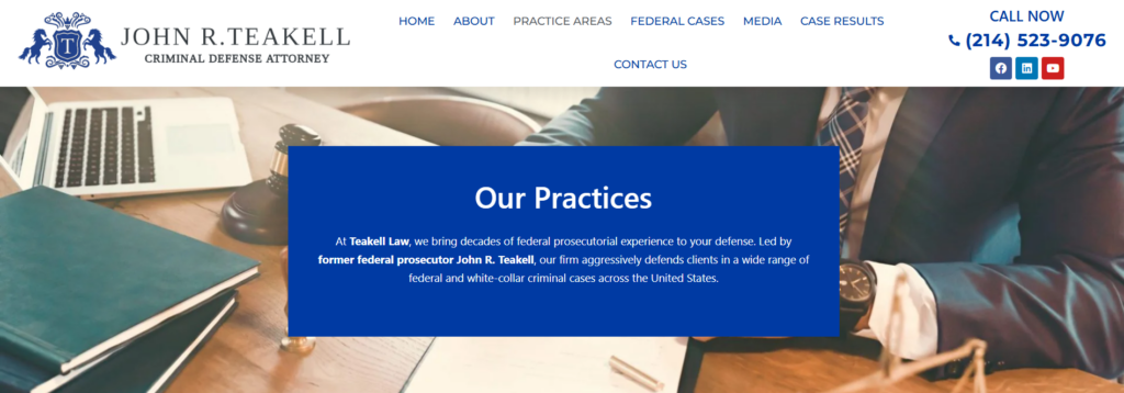 the law office of Nick A. Teakell homepage